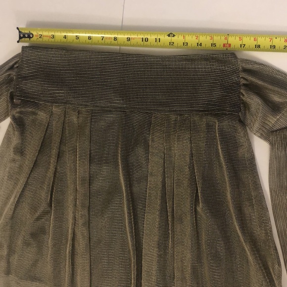 Ermanna 44 Skirt Metallic Link Knit Pleated Sheer Bow Straps Excellent Condition - Picture 3 of 8